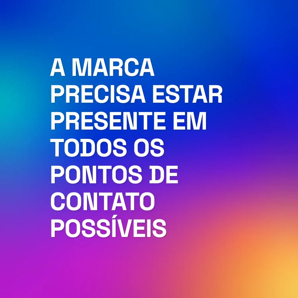 Meta Marketing: É Estar Presente Onde o Cliente Está. A marca precisa estar presente em todos os pontos de contato possíveis.